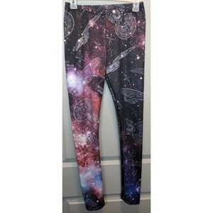 Star Trek Womens Leggings Size Medium Galaxy Yoga Pants New Stars Enterprise